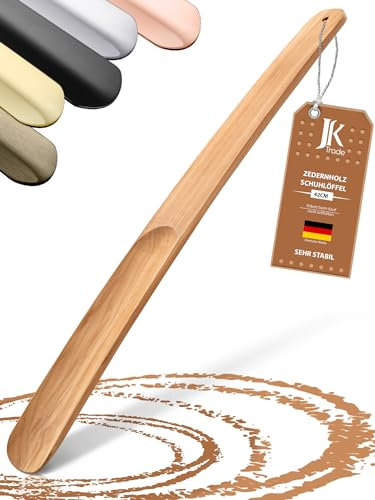 JK Trade® Chausse-pied long en bois de cèdre stable de 42 cm - Long chausse-pied en bois de cèdre - Rapide et facile - Longueur et largeur optimisées - À suspendre (42 cm)