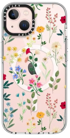 CASETiFY Clear iPhone 13 Case [Not Yellowing / 6.6ft Drop Protection/Compatible with Magsafe] - Spring Botanicals 2 - Clear