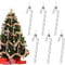 13cm Silver White Christmas Candy Cane Decoration - 6pcs Glitter Xmas Tree Pendant Hanging Ornaments - Plastic Holiday New Year Party Decor