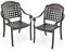 GIANTEX 2er Set Gartenstühle, Stapelstühle mit Armlehne, Balkonstuhl Wetterfest, Outdoor Stühle für Garten, Hof, Balkon & Terrasse, Belastung bis 165kg (Modell C)