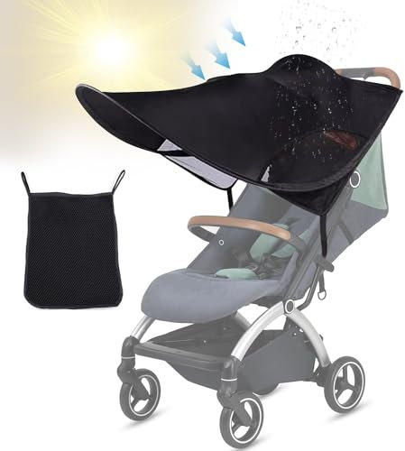 Gcffom Sonnenschutz für Kinderwagen, Sonnenschutz Segel Kinderwagen, Universal Sonnensegel mit UV Schutz 50+ und Wasserdicht, Verstellbar Sonnenschutz für Baby Sonnenschutz Buggy