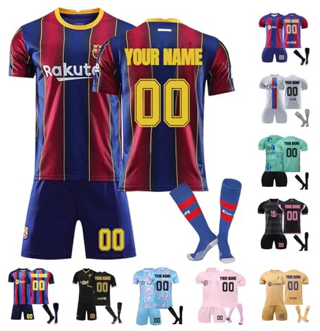 Generic Football Kits for Kids and Adult, Personalised Football Shirt with Name Number, Football Shirts Shorts and Socks Set, Football Gifts for Boys Men #8
