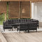Blukee 9-TLG. Garten-Lounge-Set mit Kissen Schwarz Massivholz Kiefer Gartensofa Balkonsofa Loungemöbel Balkon Terrassenmöbel Set Gartenlounge Outdoor Balkonlounge Garden Furniture Sets