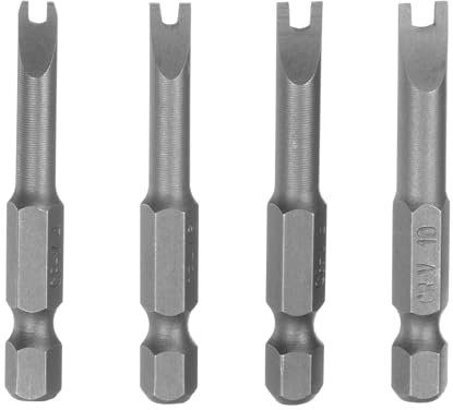 sourcing map 4 Pcs Magnetic U4 U6 U8 U10 Tip U-Shaped Batch Head Spanner Screwdriver Bits Tool