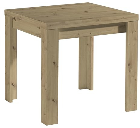 möbelando Kulissentisch >Monzi< (ausziehbar bis 136cm) in asteiche - 80/136x78x80cm (BxHxT)