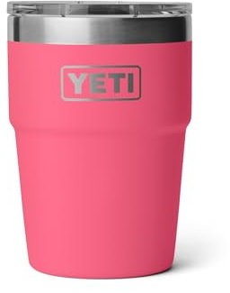 YETI Rambler Cup, vakuumisolierter Edelstahlbecher mit Magslider-Deckel, tropisches Rosa, 475 ml