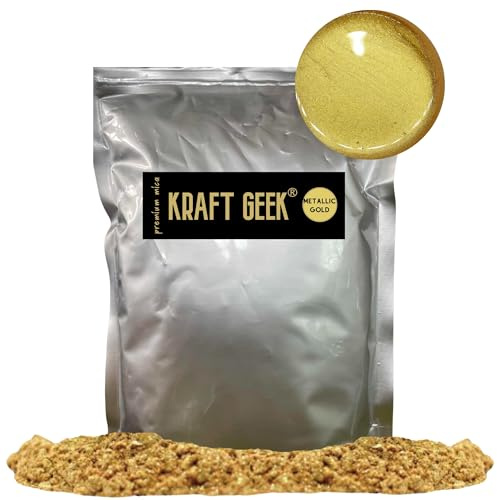 Metallic Gold Premium Mica Powder 500g. Powder Dye for Epoxy Resin Pigment Natural Soap Colouring, Candle, Slime, Bath Bombs, Makeup, Nail, Fabric, Fabric dye, Wax Melts etc.