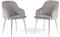 Tessa - 2 Innenstühle Polsterstühle aus Samt mit umhüllender Rückenlehne und Metallbeinen, luxuriöses Design, ideal für Küche, Esszimmer, Büro, Bar und Restaurant (Beine Silber, Samt Hellgrau)