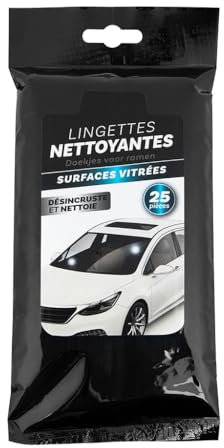 TURBOCAR - Lingettes nettoyantes, lingette nettoyantes voiture - Lingettes nettoyages pour surfaces vitrées - Sachet refermable - 25 lingettes - Enlèvent toutes traces de salissures - Efficace
