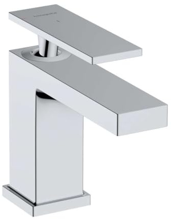 hansgrohe Tecturis E Einhebel-Waschtischmischer 80, Ausladung 122mm, Zugstangen-Ablaufgarnitur, CoolStart, 73004000, Farbe: Chrom