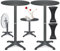 KESSER® 2in1 Stehtisch klappbar Bistrotisch 2er Set | Aluminium Edelstahlplatte | höhenverstellbar 70cm / 115cm | Partytisch Tisch Ø 80cm | In- & Outdoor Empfangstisch | Klapptisch mit Cover Anthrazit