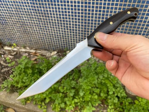 Generisch TEERMA BH9- Integriertes geschmiedetes gerades Messer im Freien mit fester Klinge, Überlebensmesser, Perfektes Bushcraft Messer Outdoor,Jagdmesser,Angelmesser mit feststehende Klinge