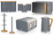 Swan Nordic Grey Jug Kettle, 4 Slice Toaster, 800W 20L Microwave, Bread Bin, Canisters, Mug Tree & Towel Pole. Scandinavian Inspired Design Matching Kitchen Set of 9 in Slate Grey