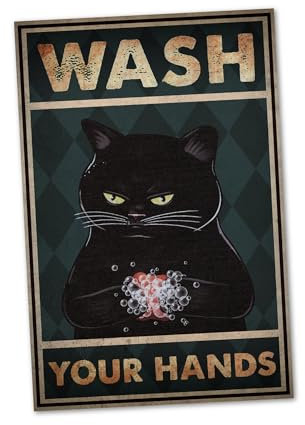 Wash Your Hands Schild lustige Geschenk Idee - für Toilette und Bäder - 20x30cm Forex in 3mm Stärke
