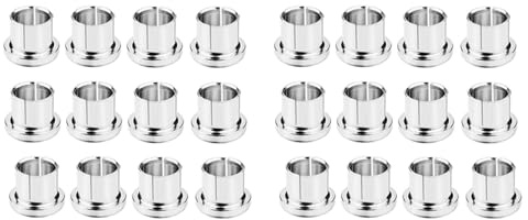Kznifmk 24 Stück Schutzkappen, rhodiniert, Kurzschlussstecker, Phono-Stecker, Abschirmung, silberfarben