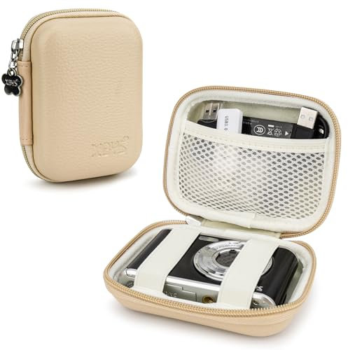 Veki Digital Camera Case Compatible With KODAK PIXPRO FZ45 FZ55/ for Canon G7X Mark II/for CAMKORY DC403 FHD 1080P Digital Point and Shoot Vlogging/SD Card, Travel Carry Case Bag (Khaki)