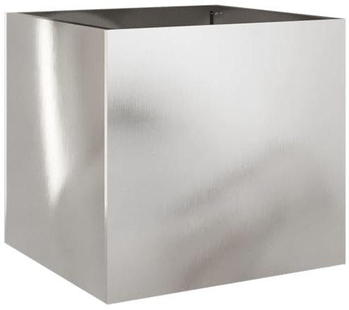 HEFZGDB Pflanzkübel Silbern 42x40x39 cm Edelstahl Blumentopf Klein Blumentopf Gross Innen Anzuchtkasten Blumenkübel Groß für Garten Balkon Innenhof Terrasse