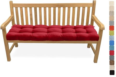 Lsjoaw Bankauflage Bankkissen 110X35X8CM Sitzauflage Sitzkissen Bank Bankpolster Sitzpolster Auflage für Gartenbank Sitzbank & Hollywoodschauke Outdoor/Indoor,Color#20 Rot