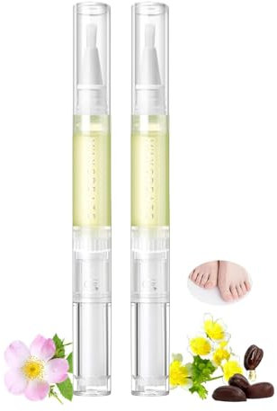 2PCS Extra Strong Nail Hardener & Growth Oil Pen – Strengthens Dry, Cracked Nails, Nourishing Nail Serum, Easy-to-Apply Portable Nail Care Treatment(Lemon & Jasmine)