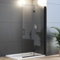 WDWRITTI Duschkabine Walk-in Eckeinstieg Dusche 90x195cm Falttür 180º Duschwand Schwarz Duschabtrennung mit 6mm ESG NANO Glas, ohne Duschtasse
