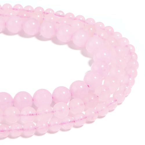Natürliche Kristall-Perlen 6mm Rosenquarz poliert Runde glatte Edelstein-Perlen für Schmuck machen 15 Zoll