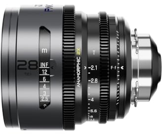 DZOFILM Pavo 2X Anamorphot-Objektiv 28mm T2.1 für PL/EF-Mount (S35) metrisch – Blue Coating (DZO-PA2821PLMB)