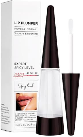 Lip Plumper Gloss,Lip Plumper Extreme Set,Volumizes High-Shine Smooth Lips Wrinkles,Hyaluronic Acid LipGloss for Women & Teens for Fuller Lips,Stocking Stuffers Christmas gifts(Clear)