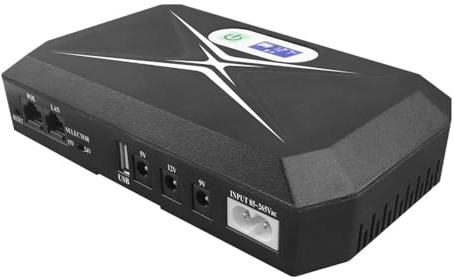 Mini UPS Battery Backup for Routers, INVERCRIGIL Mini UPS Built-in 10400mAh Rechargeable Surge Protector with POE,Output USB 5V/2A DC 5V/9V/12V 2A for Modem,Security Camera, Smartphones
