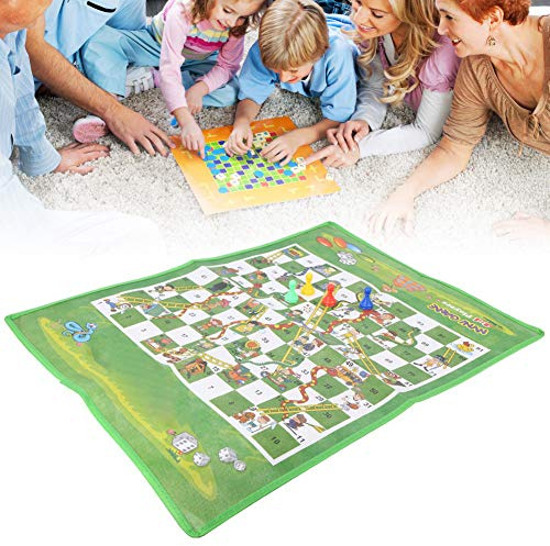 ERYUE Snake Chess Washable Folding Non Woven Fabrics Carpet Ground Mat Toy for Children's Game Play 60x45cm (Height 3cm Diameter 2cm)