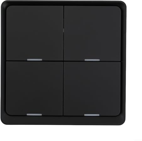 Interrupteur de scène intelligent 4 interrupteurs pour Tuya et ZigBee PlatFor Forms sans fil pour une intégration intelligente sans fil (noir)