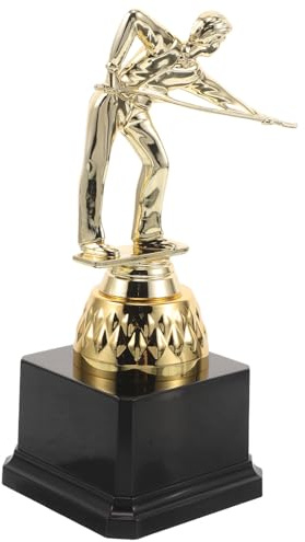 OSOLADY Billard-Pokal – 20 cm große, goldene Kunststofftrophäe als Preis für Billardwettbewerbe – Siegerstatue als Dekoration für Zuhause oder Sportveranstaltungen