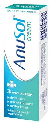 Anusol Haemorrhoid Treatment Cream, Shrinks Piles, Soothes Itching, 23g | Shrinks Piles, Relieves Discomfort, Soothes Itching, Contains Zinc Oxide, Internal and External Use