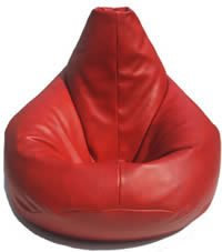 Beautiful Beanbags - X-L Highback Beanbags Faux Leather Gaming Bean Bag Chair - Ready Filled (Red)