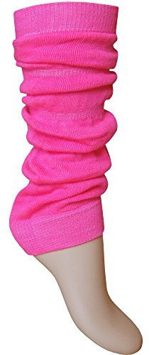 B Style Lockers® Women Fancy Stylish Acrylic Leg Warmers Plain Fluorescent 80s Party Neon Retro Ballet Dance Ice Skating Accessories (Sky Blue)