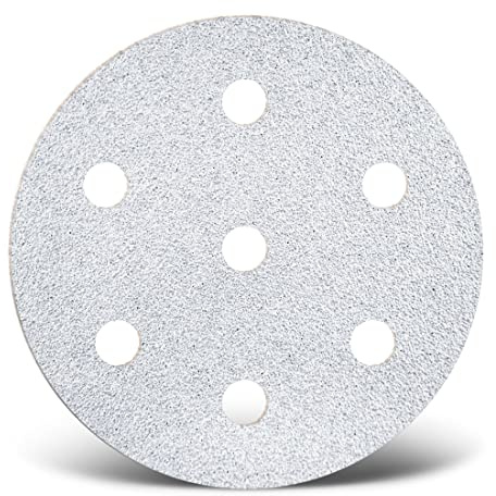 MENZER White Schleifscheiben 90 mm, 7-Loch (50 Stk.) K180 | f. Exzenterschleifer, Normalkorund, Klettbefestigung