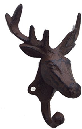Crispe home & garden Rustikaler Gaderobenhaken aus Gusseisen Hirsch für Innen- und Außenbereich