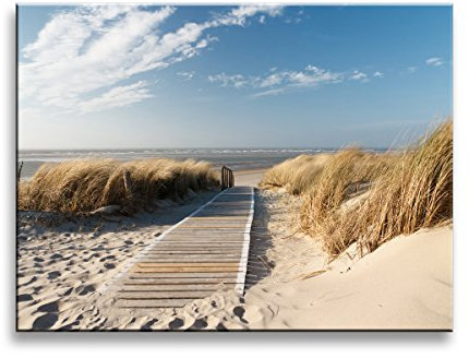 Visario Bild auf Leinwand Strand Ostsee Nordsee 4305-SCT deutsche Marke und Lager - Die Bilder/das Wandbild/der Kunstdruck ist fertig gerahmt 40 x 30 cm