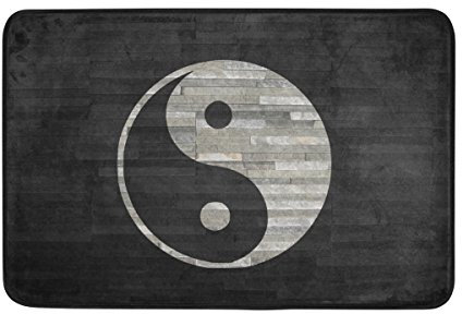Use7 Vintage Chinesische Yin Yang Fußmatte für drinnen und draußen Eingang Bodenmatte Badezimmer 60 x 40 cm