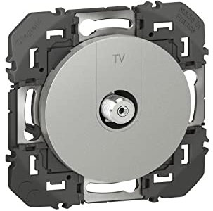 Legrand - Prise TV type F à visser dooxie finition alu - emballage blister, Aluminium