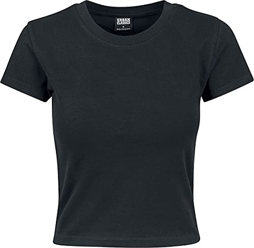 Urban Classics Women's Women's Stretch Jersey Cropped T-shirt T Shirt, Black, L UK