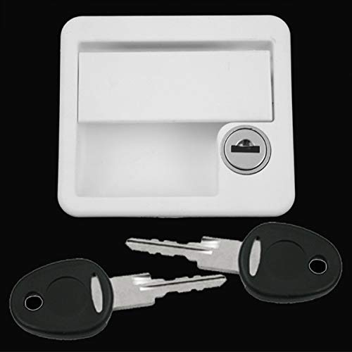 Cerradura de puerta Schloss de puerta con cierre de bisagra para caravana, autocaravana, sistema FF, blanco