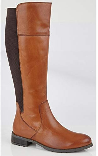 Cipriata Silvia Ladies Leather Zip High Leg Boots Tan UK 4