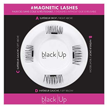 BLACK UP - Faux Cils Magnétiques – Application Rapide, facile et Sans Colle - Résistants à l'eau & Réutilisables jusqu'à 20 fois- Waterproof Lashes Style (Noir)