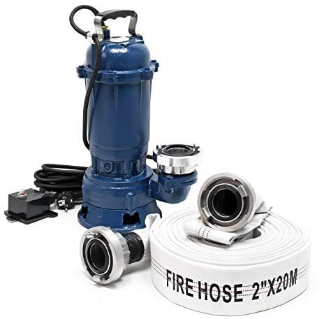 Wiltec Bomba aguas residuales 1100W 15.000l/h con manguera 20m bomba sumergible de achique bomba de drenaje