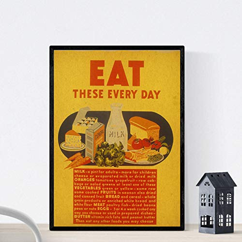 Nacnic Vintage Poster Vintage Poster Ernährung. Food Daily. A3 Größe