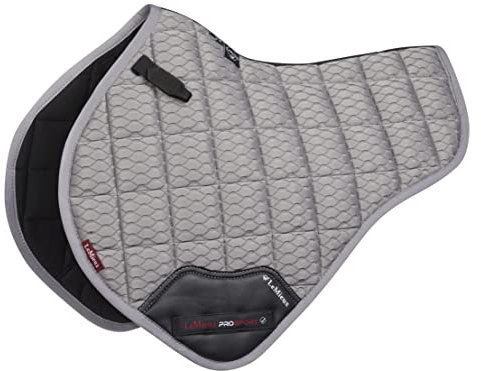 LeMieux Close Contact Schabracke aus Carbon-Mesh halbe Quadrat - Schabracke für Pferde - Reitsport Reitausrüstung und Zubehör (Grau - Large)