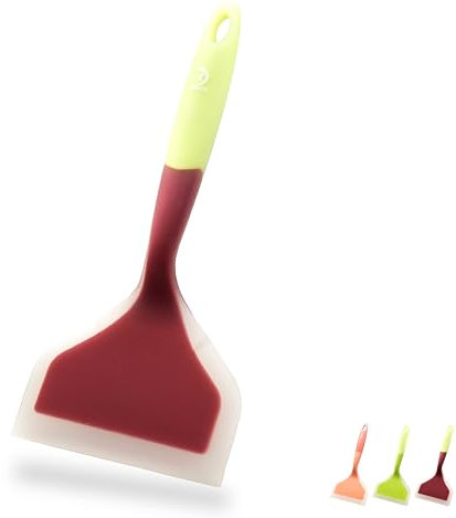 Zaigon Espátula para Tamagoyaki - Silicona - Apta para Lavavajillas - Resistente al Calor - Espátula para Tamago - Doblable (Rojo)