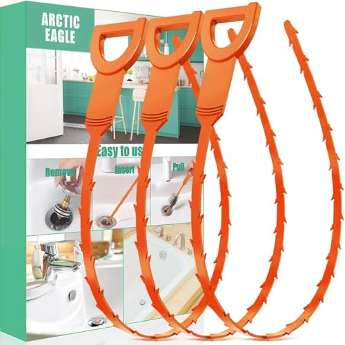 ARCTIC EAGLE Drain Snake Hair Drain Clog Remover - 3 Pack Shower Snake Sink Unclogger Tool with Exquisite Packaging