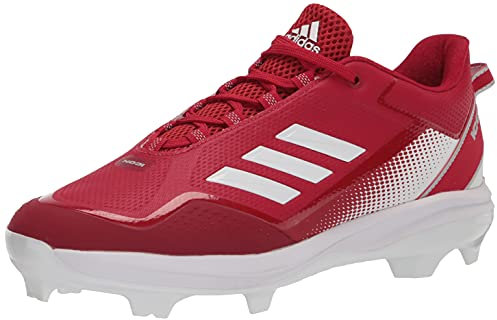 adidas Men's Icon 7 TPU Baseball Shoe, Team Power Red/Silver Metallic/White, 11.5