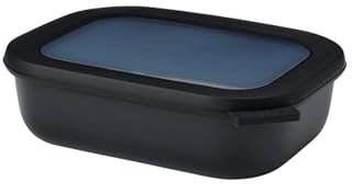 Mepal - Multi Bowl Cirqula Rectangular - Vorratsdose mit Deckel - Geeignet als Luftdichte Aufbewahrungsbox für den Kühlschrank, Mikrowellengeschirr & als Frischhaltedosen - 1000 ml - Nordic Black
